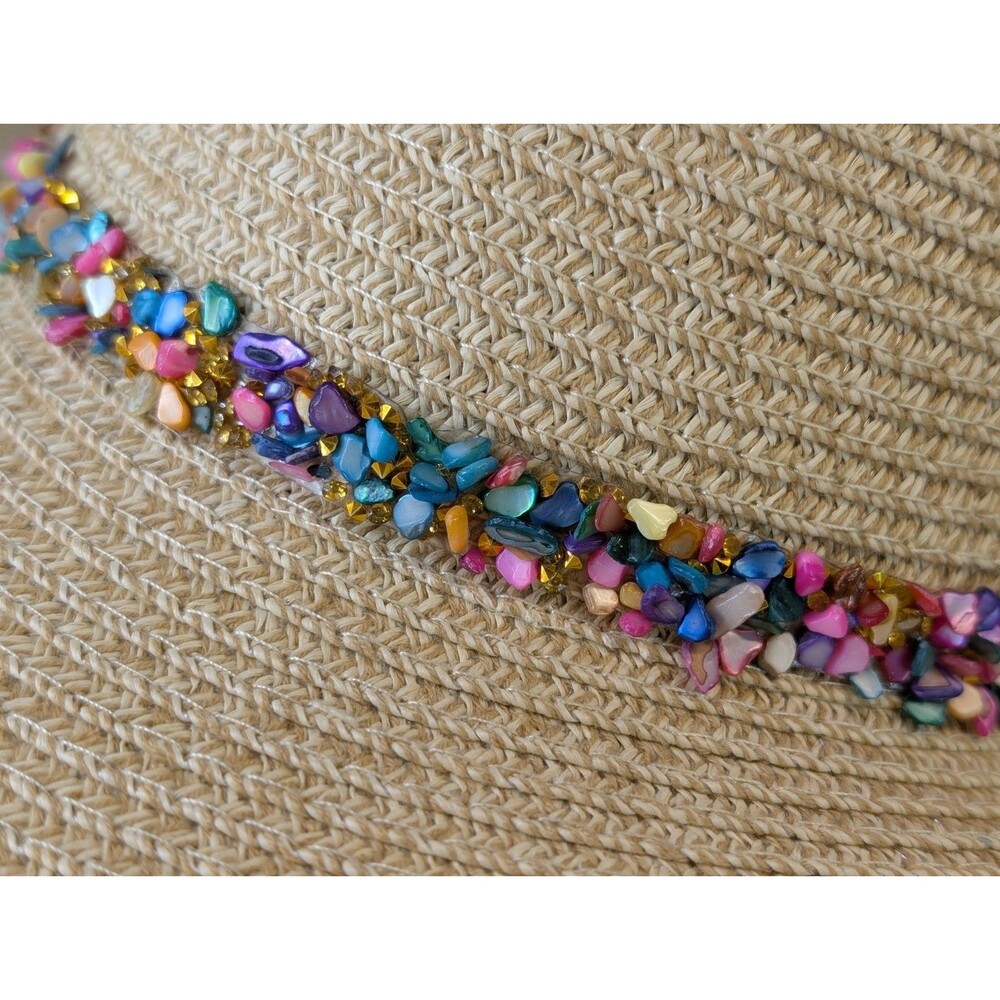 Jacobson Hat Wide Brim Straw Sun Hat One Size Fits All Western Boho Chic Summer - Picture 2 of 10